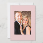 Blush Pink Floral Weddenfoto Kaart (Achterkant)