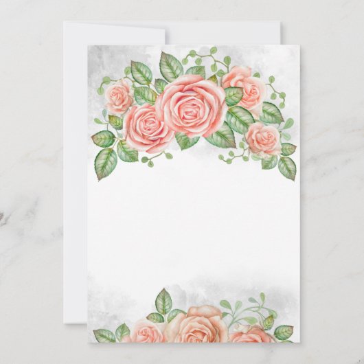 Blush Pink Floral Weddenschap (Achterkant)