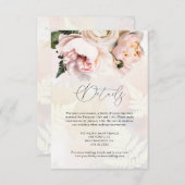 Blush Pink Floral Weddenschap Details Enclosure Ca Informatiekaartje (Voorkant / Achterkant)