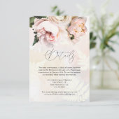 Blush Pink Floral Weddenschap Details Enclosure Ca Informatiekaartje (Staand voorkant)