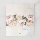 Blush Pink Floral Weddenschap Folded Escort Place  Plaatskaartje (Buitenkant ongevouwen)