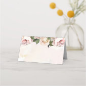 Blush Pink Floral Weddenschap Folded Escort Place  Plaatskaartje (Achterkant)