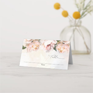 Blush Pink Floral Weddenschap Folded Escort Place  Plaatskaartje