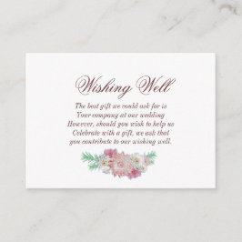 Blush Pink Floral Weddenschap goed Informatiekaartje