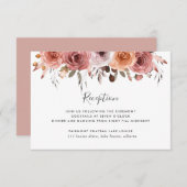 Blush Pink Floral Weddenschap Informatiekaartje (Voorkant / Achterkant)