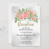 Blush Pink Floral Weddenschap Invoegen Kaart (Voorkant)