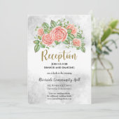 Blush Pink Floral Weddenschap Invoegen Kaart (Staand voorkant)
