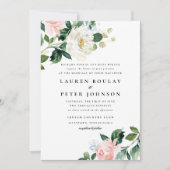 Blush Pink Floral Weddenschap Kaart (Voorkant)