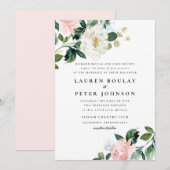 Blush Pink Floral Weddenschap Kaart (Voorkant / Achterkant)