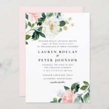 Blush Pink Floral Weddenschap