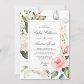 Blush Pink Floral Weddenschap Kaart (Voorkant)