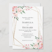 Blush Pink Floral | Weddenschap Kaart (Voorkant)