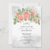 Blush Pink Floral Weddenschap Kaart (Voorkant)