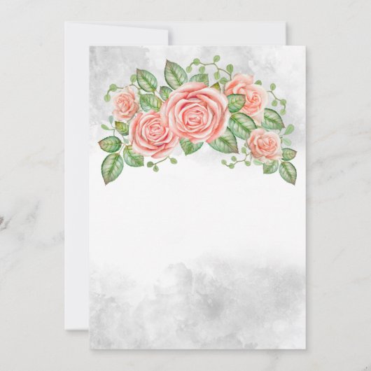 Blush Pink Floral Weddenschap Kaart (Achterkant)