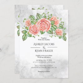 Blush Pink Floral Weddenschap Kaart