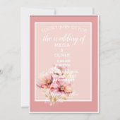 Blush Pink Floral Weddenschap Kaart (Voorkant)