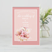Blush Pink Floral Weddenschap Kaart (Staand voorkant)
