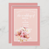 Blush Pink Floral Weddenschap Kaart (Voorkant / Achterkant)