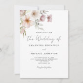 Blush Pink Floral Weddenschap Kaart (Voorkant)