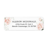 Blush Pink Floral Weddenschap Label (Voorkant)