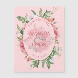  Blush Pink Floral Weddenschap Opslaan Datum