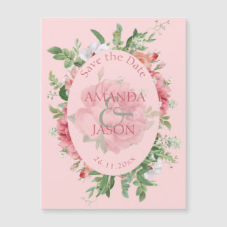  Blush Pink Floral Weddenschap Opslaan Datum