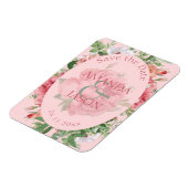 Blush Pink Floral Weddenschap Opslaan Datum Magneet (Linkerzijde)