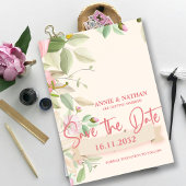 Blush Pink Floral Weddenschap Opslaan Datum Save The Date