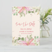  Blush Pink Floral Weddenschap Opslaan Datum Save The Date (Staand voorkant)