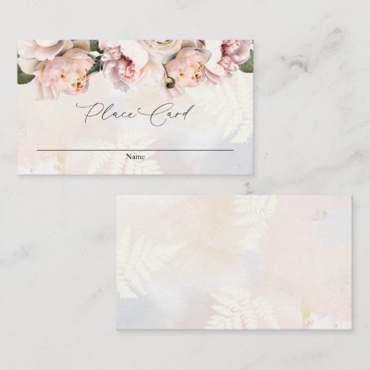 Blush Pink Floral Weddenschap Plaats kaart (Voorkant / Achterkant)