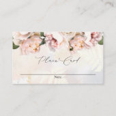 Blush Pink Floral Weddenschap Plaats kaart (Voorkant)