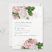 Blush Pink Floral Weddenschap Save Date Save The Date (Voorkant)