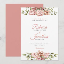 Blush Pink Floral Weddenschap Save the Date Kaart