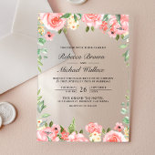 Blush Pink Floral Wedding Acryl Uitnodigingen