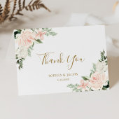 Blush Pink Floral Wedding Bedankkaart