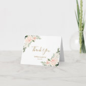 Blush Pink Floral Wedding Bedankkaart (Voorkant)