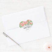 Blush Pink Floral Wedding Classic Hart Sticker (Envelop)