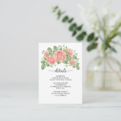 Blush Pink Floral Wedding Enclosure Kaart (Staand voorkant)
