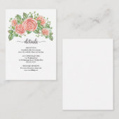 Blush Pink Floral Wedding Enclosure Kaart (Voorkant / Achterkant)
