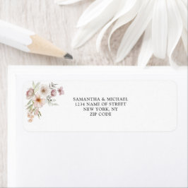 Blush Pink Floral Wedding Etiket