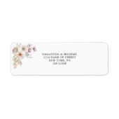 Blush Pink Floral Wedding Etiket (Voorkant)