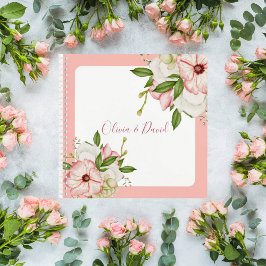 Blush Pink Floral Wedding Guest Book Notitieboek