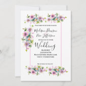 Blush Pink Floral Wedding Kaart (Voorkant)