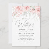 Blush Pink Floral Wedding Kaart (Voorkant)