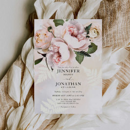 Blush Pink Floral Wedding Kaart