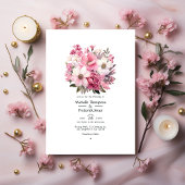 Blush Pink Floral Wedding Kaart