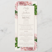 Blush Pink  Floral Wedding Menu (Voorkant)