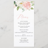Blush Pink Floral Wedding Menu (Voorkant)