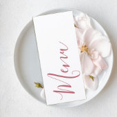 Blush Pink Floral Wedding Menu Card
