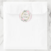 Blush Pink Floral Wedding Ronde Sticker (Tas)
